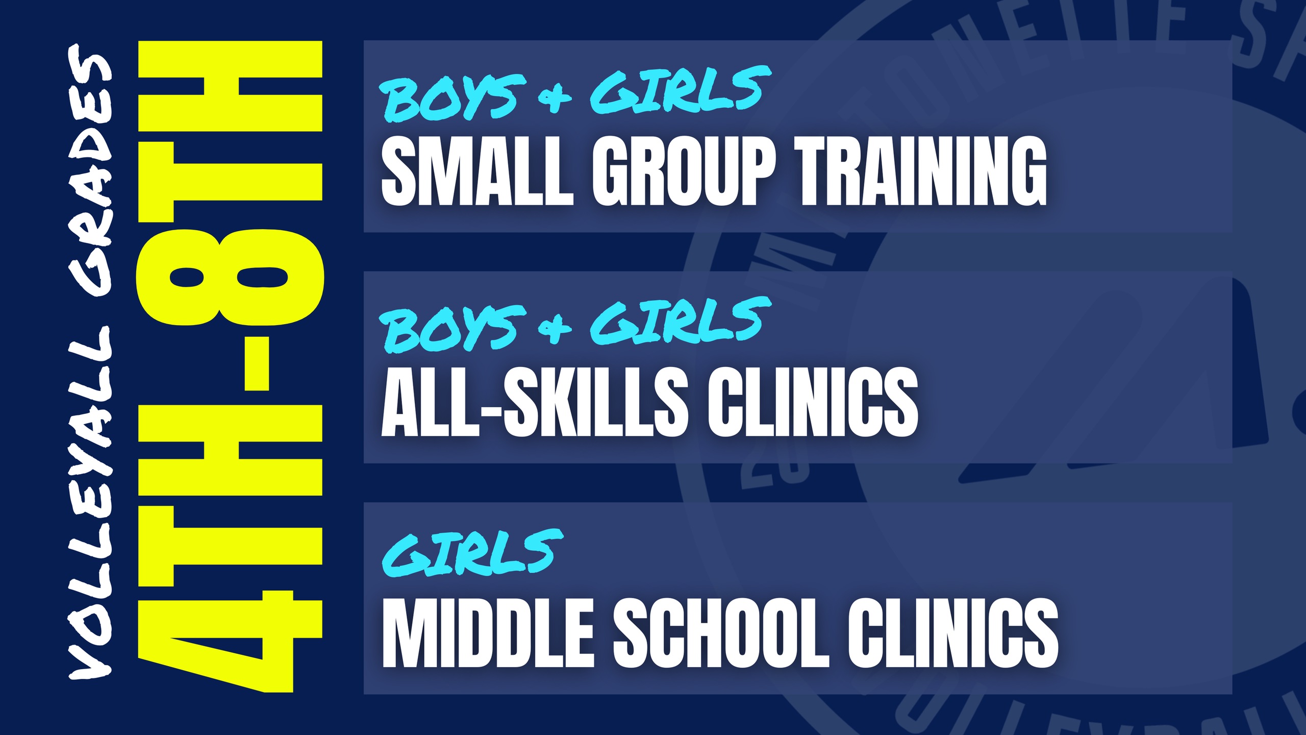 4TH-8TH GRADE SMALL GROUPS &amp; CLINICS